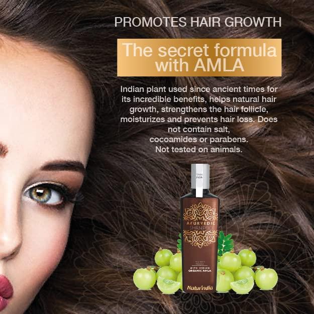 Naturindia Ayurvedic Shampoo & conditioner with Organic Amla and Shikakai for hair growth and restauration for stronger hair Natural herbs Vitamin C and B
