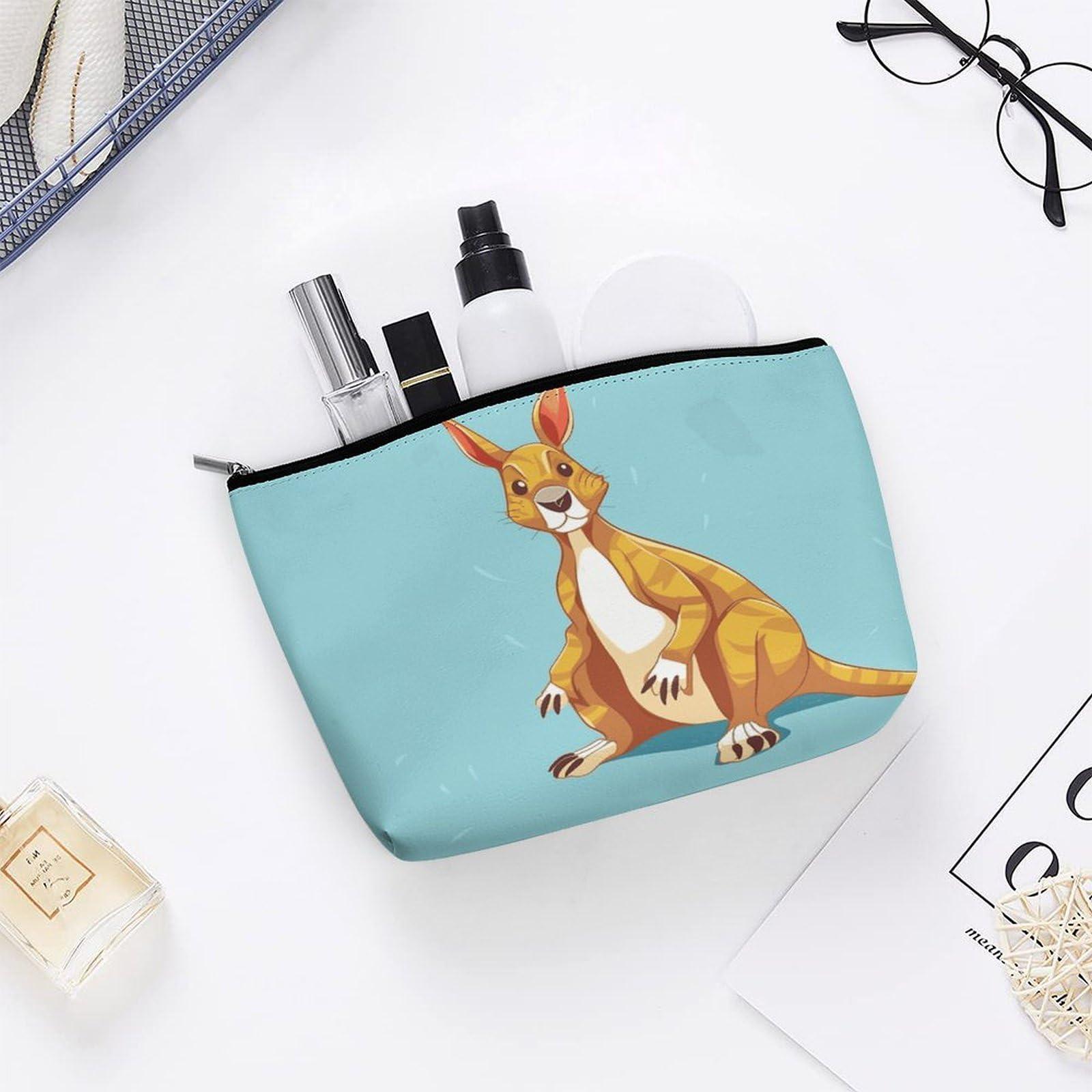 KLWQR KLWQR Funny Cartoon Kangaroo Zoo Makeup Bag for Purse Waterproof Cosmetic Bags Makeup Pouch with Zipper Travel Toiletry Bag Organizer for Women Ladies