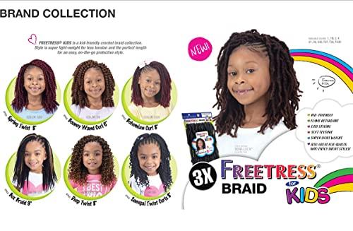 FREE TRESS FreeTress Crochet Braids 3X Kids Senegal Twist with Curls 8" (2-PACK, 30)