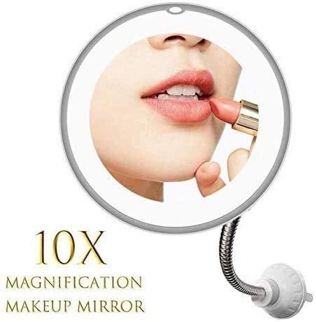 jshdufhuegfdbcngbg Mirrors Makeup LED with Strong Suction Vanity 10X Magnifying for Bathroom Tabletop