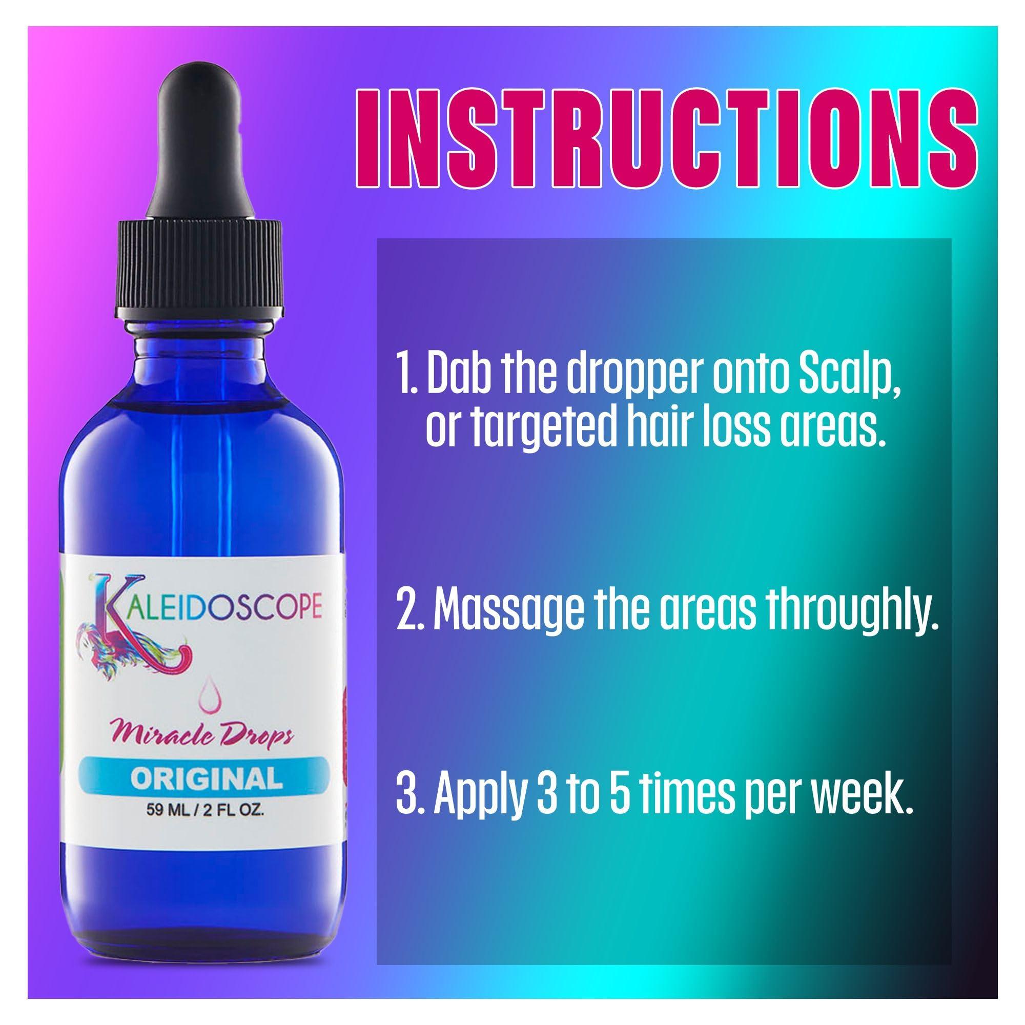 KALEIDOSCOPE MIRACLE DROPS Kaleidoscope Miracle Drops - Quick Absorbing - Fights Dry Scalp - Boosts Hair Growth - 2oz