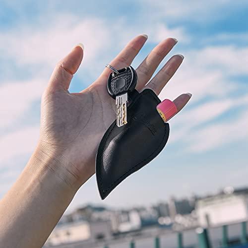 Beautyflier Beautyflier Clip-on Chapstick Sleeves, Soft Leather Keychain Lipstick Holder Chapstick Pouch Lip Balm Holder Travel Accessories