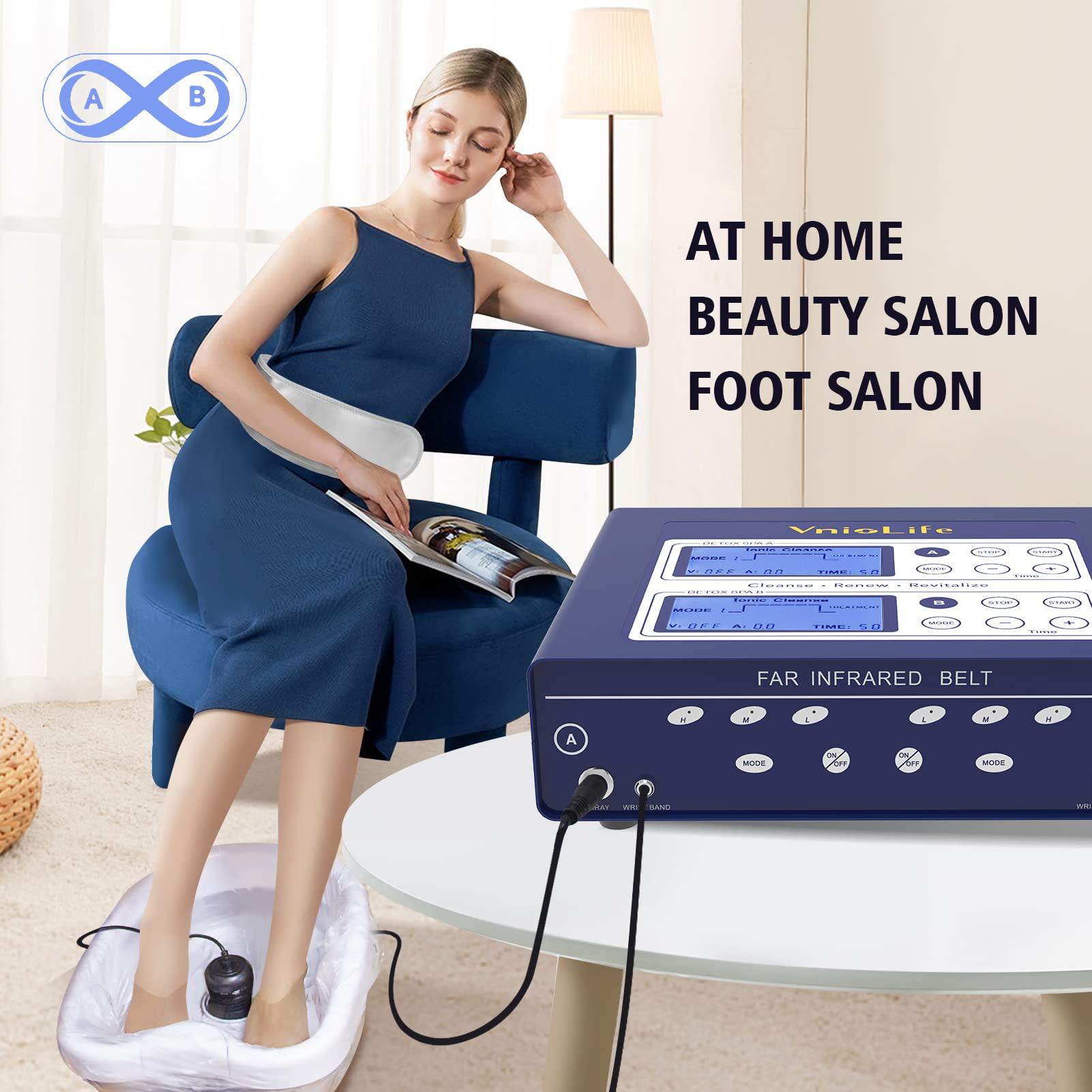 VnioLife VnioLife Ionic Foot Bath Detox Machine, Dual Foot Detox Machine for 2 Users with Heating Belt, 5 Detox Mode,Dual Channel, Suitable for Home Beauty Salon Foot Spa Use