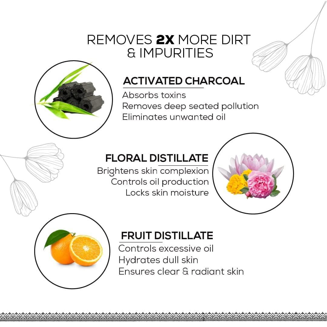 india Activated Charcoal Face Wash|Anti-Polluition, Deep Pore Cleaning & Oil Control |Activated Charcoal for Fresh & Glowing Skin |Face Wash for Men & Women (Pack Of 1; 100ml)