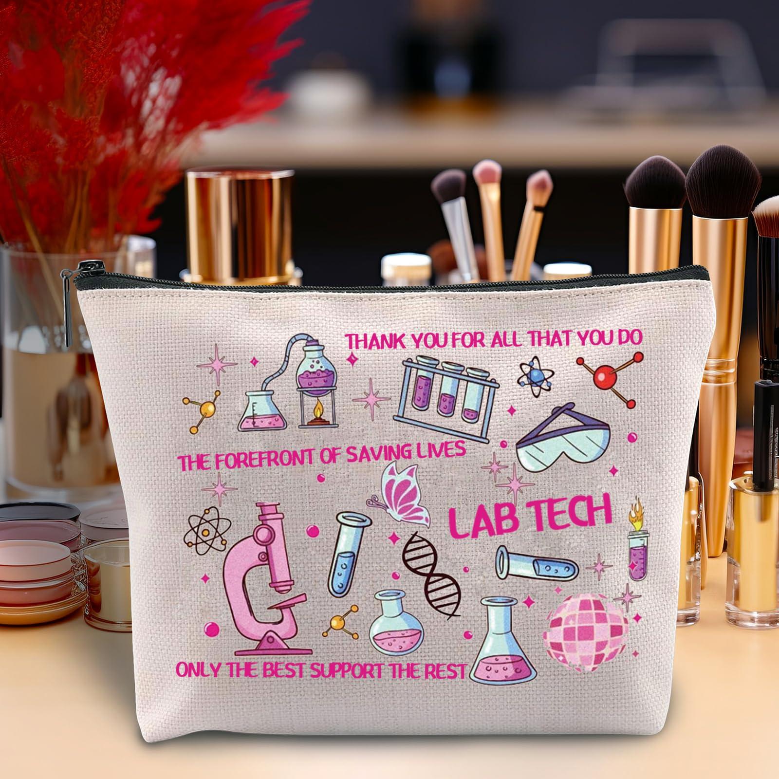 Zuo Bao Zuo Bao Lab Tech Makeup Bag Lab Technician Gift The Forefront Of Saving Lives Cosmetic Bag Lab Week 2024 Gift (Lab Tech)