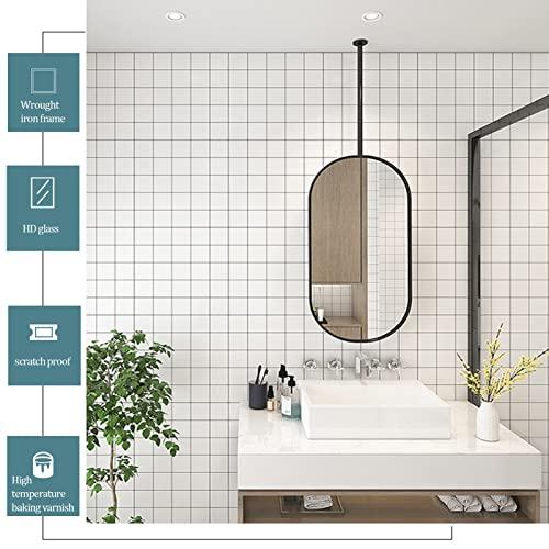 LHYZF LHYZF Oval Ceiling Mirror, with Metal Frame and Boom for Bathroom Washroom Makeup Shaving Cloakroom Bedroom - Customizable Metal Boom (Size : 50cmx70cm)