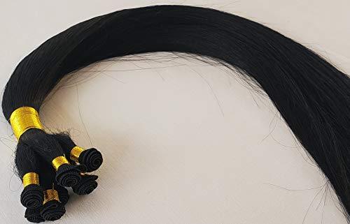 Hair faux You Hair Faux You 20" Hand-Tied Weft Hair, 100 grams, 8 Bundles, Soft Silky Straight,100% Human Remy Weft Hair Extensions #1 Jet Black