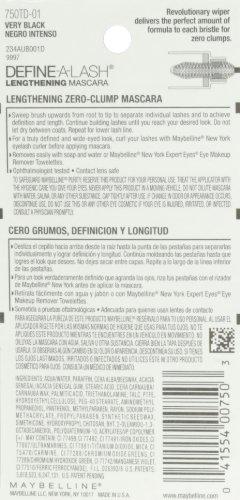 MAYBELLINE Maybelline New York Define-A-Lash Lengthening Washable Mascara, Very Black. For Washable Definition and Shape in Longer-looking Lashes, 0.22 Fluid Ounce (Pack of 2)