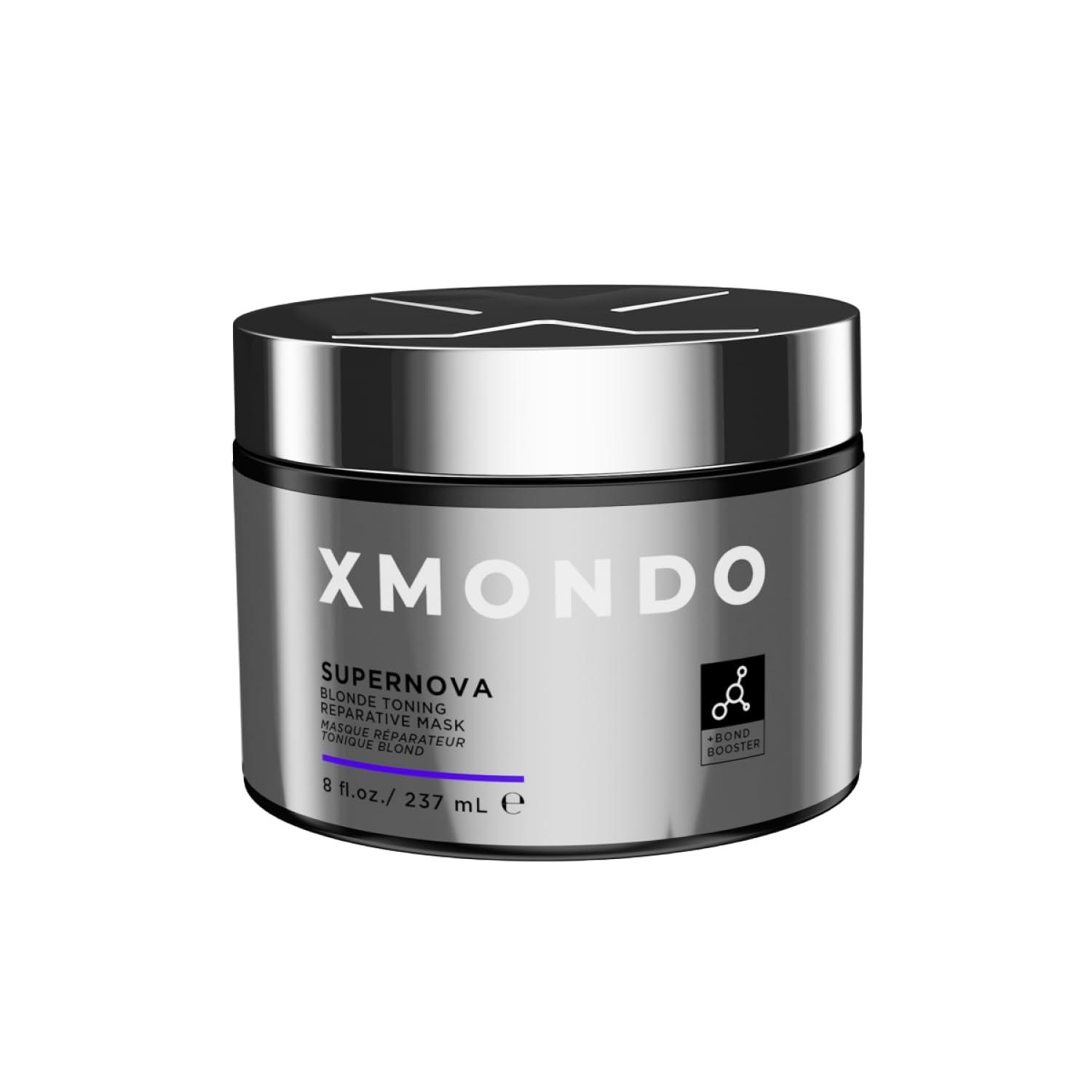 XMONDO XMONDO Hair Supernova Blonde Toning Reparative Mask, Vegan Formula with Jojoba Oil, Reducing Brassy and Yellow Tones on Blonde, Highlighted, and Gray Hair Colors, 8 Fl. Oz