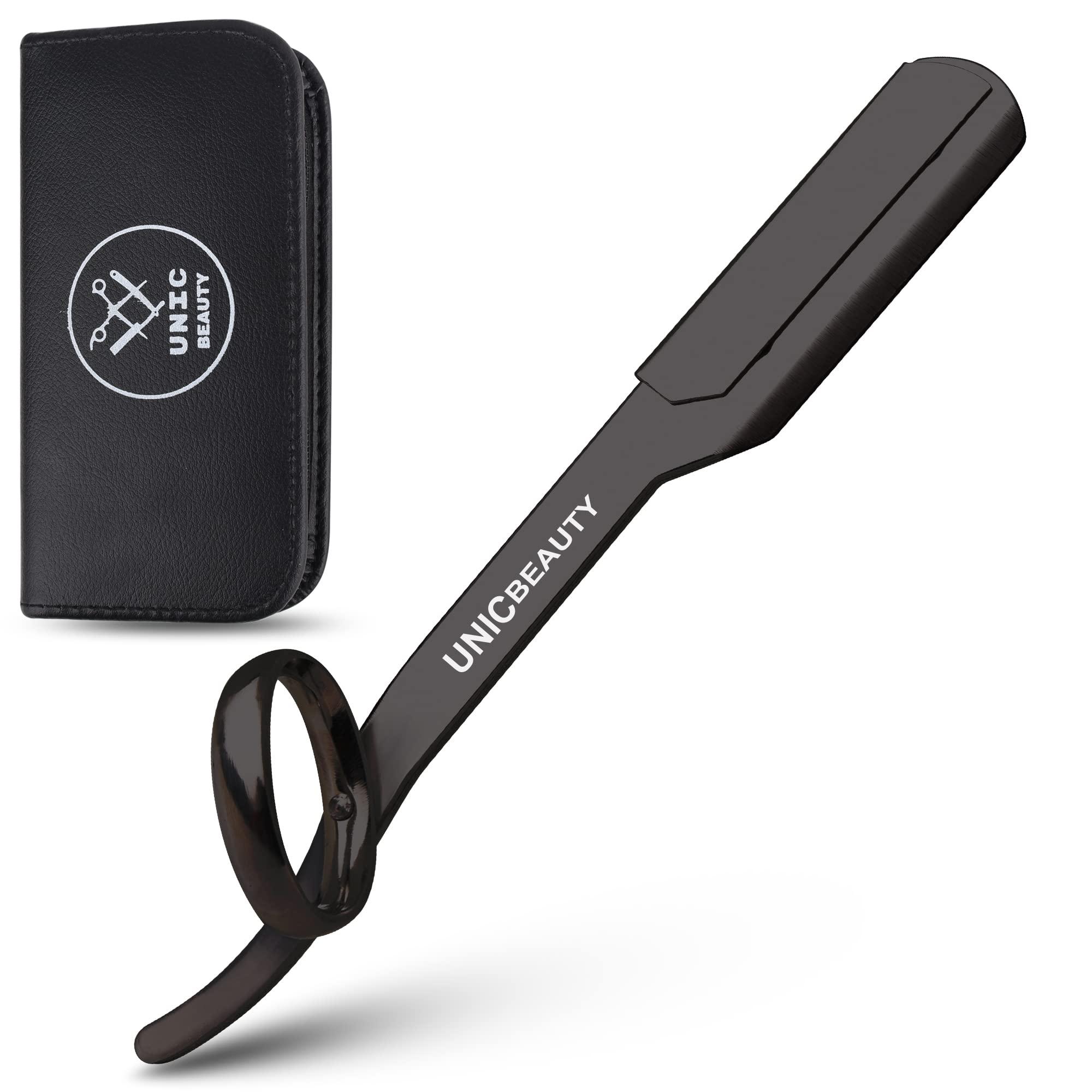 UNIC BEAUTY Straight Razors for Men - Professional Barber Razor for Close Shave with Premium Quality Edge, Blades Pack & Maintenance kit included with Pouch
