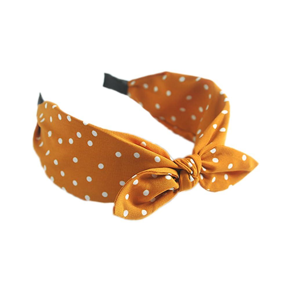 HUANMAYE HUANMAYE 6Pcs Boho Headband for Women Knotted Bow Hairbands Fabric Elastic Hair band Accessories Rabbit Ear Hair Bands Wide Turban Headwraps for Adult Women (6RPoint)