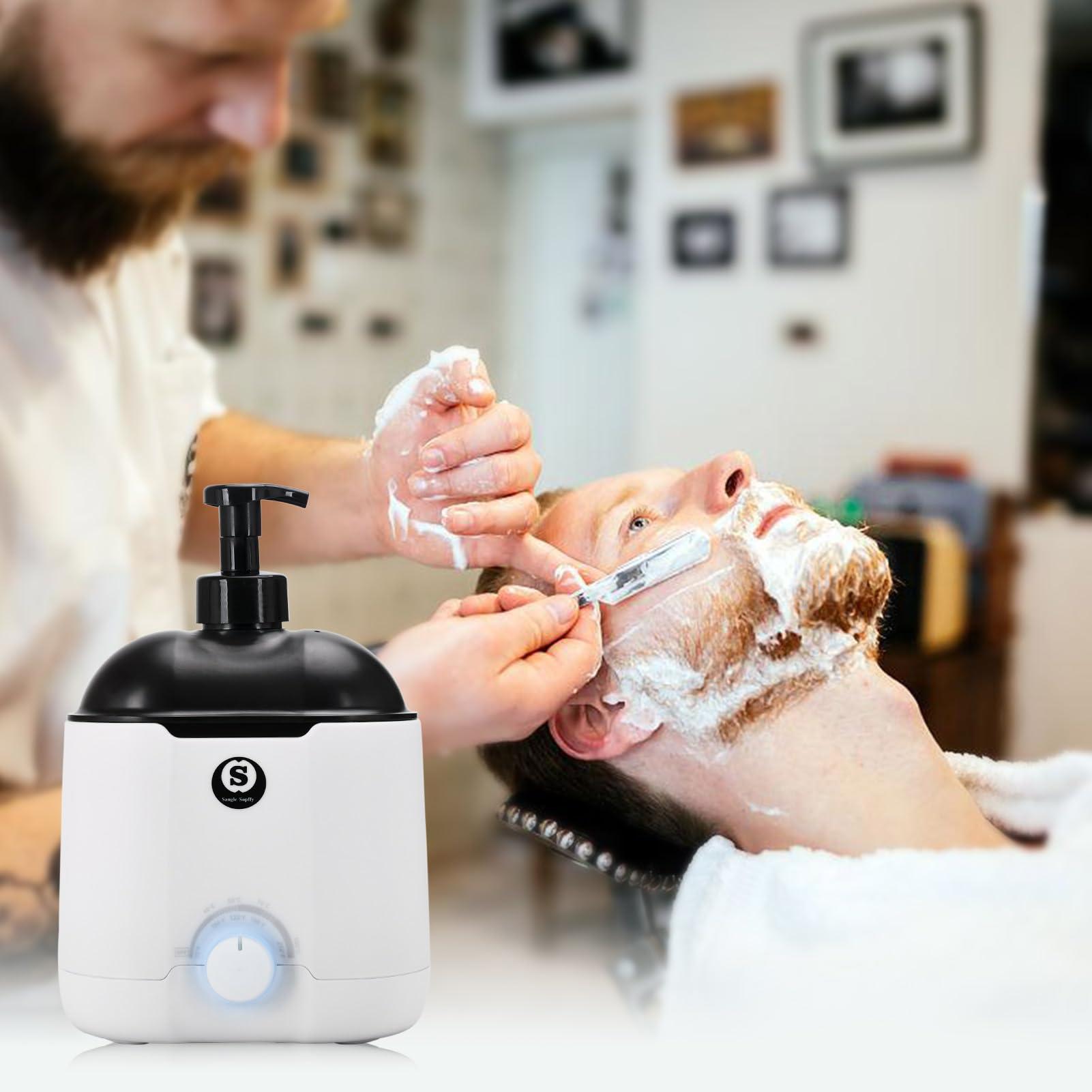 S SANGLE SOPFFY Hot Lather Machine SANGLE SOPFFY,Shaving Cream Warmer for Men -800ML Large Capacity Heated Shaving Cream Dispenser for Home Salon Barber Shop Spa With 2 Pumps,Christmas and Birthday Gift for Men