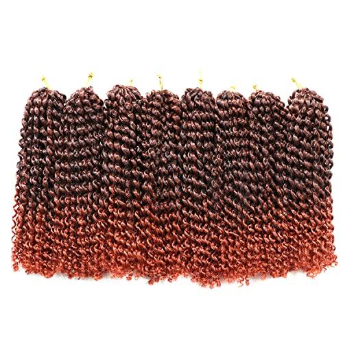 Lifabeauty 10 Inch Marlybob Crochet Hair 8 Small Packs/lot Crochet Braids Jerry Curly Hair Extensions Ombre Synthetic Braiding Hair (8Bundles10 Inch, 1B/350#)