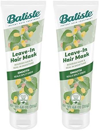 Batiste Batiste Heat Protectant For Hair & Leave In Conditioner Hair Mask, Repair and Restore Formula, Hair Conditioner for Dry or Wet Hair, Infused with vitamin E for Enhancing Haircare, 4.3oz. (Pack of 2)