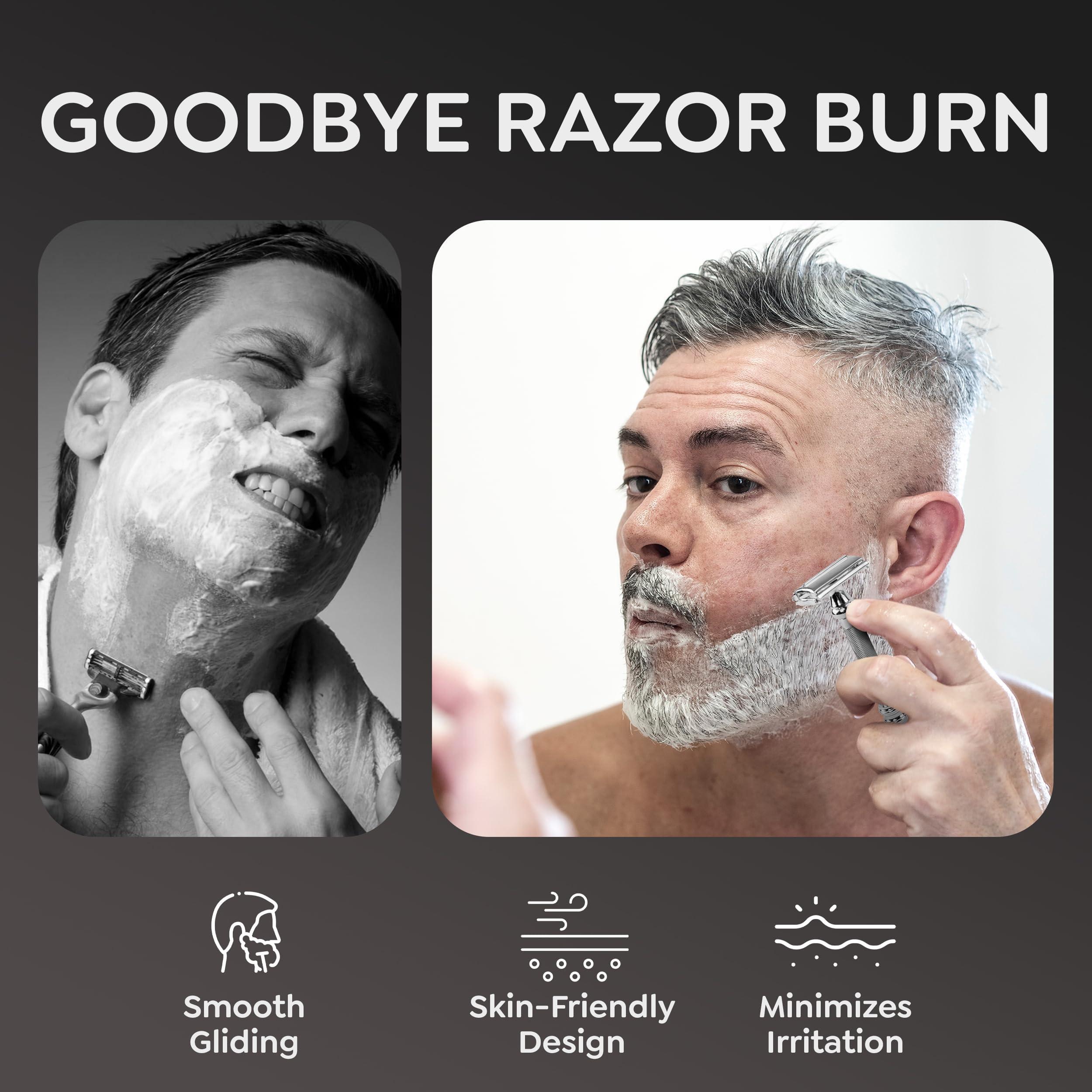 Parker Safety Razor Parker 99R Chrome Long Handle Heavyweight Butterfly Open Double Edge Safety Razor for Men, 5 Parker Premium Platinum Double Edge Razor Blades Included