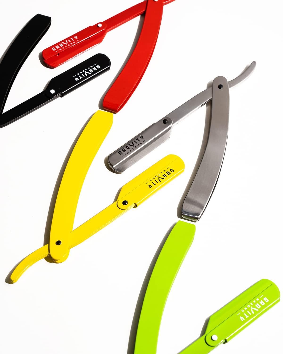 GRAVITY RAZORS Professional Straight Razor - Minimal Exposure Straight Razor Kit with 10 Gravity Premium Blades.5mm Exposed ("The OG")