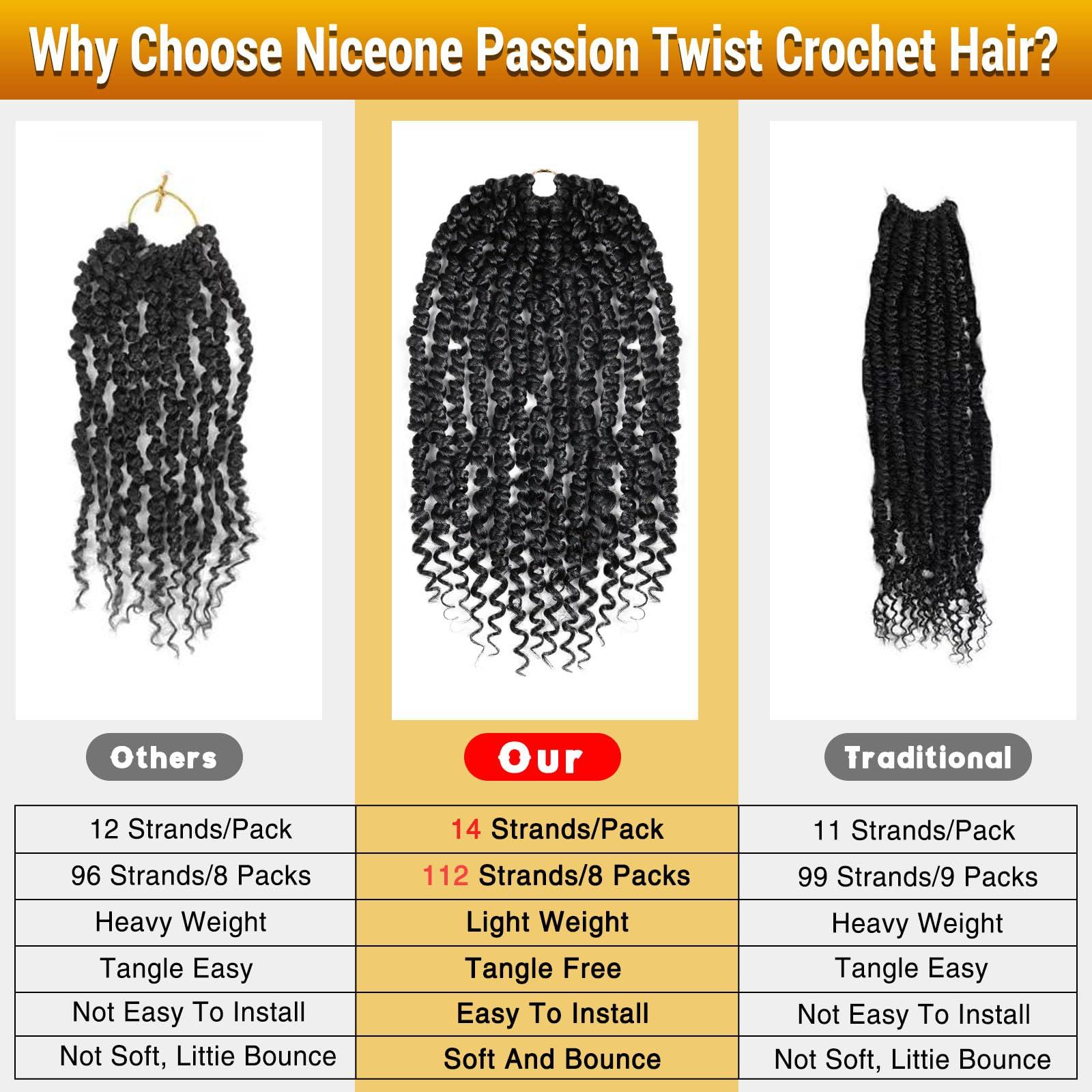 Nice One Nice One Pre-Twisted Passion Twist Hair 12 Inch, Short Passion Twist Crochet Hair for Women 8 Packs Light Brown Pre-Looped Passion Twists Braiding Synthetic Hair Extensions(12inch,4#)