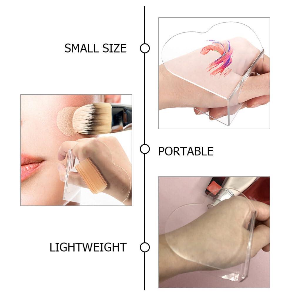 Beaupretty Beaupretty 3 Sets Heart Makeup Mixing Palette Art Nail Palette Foundation Blending Palette Acrylic Makeup Mixing Palette with Spatulas Makeup Mixing Tray