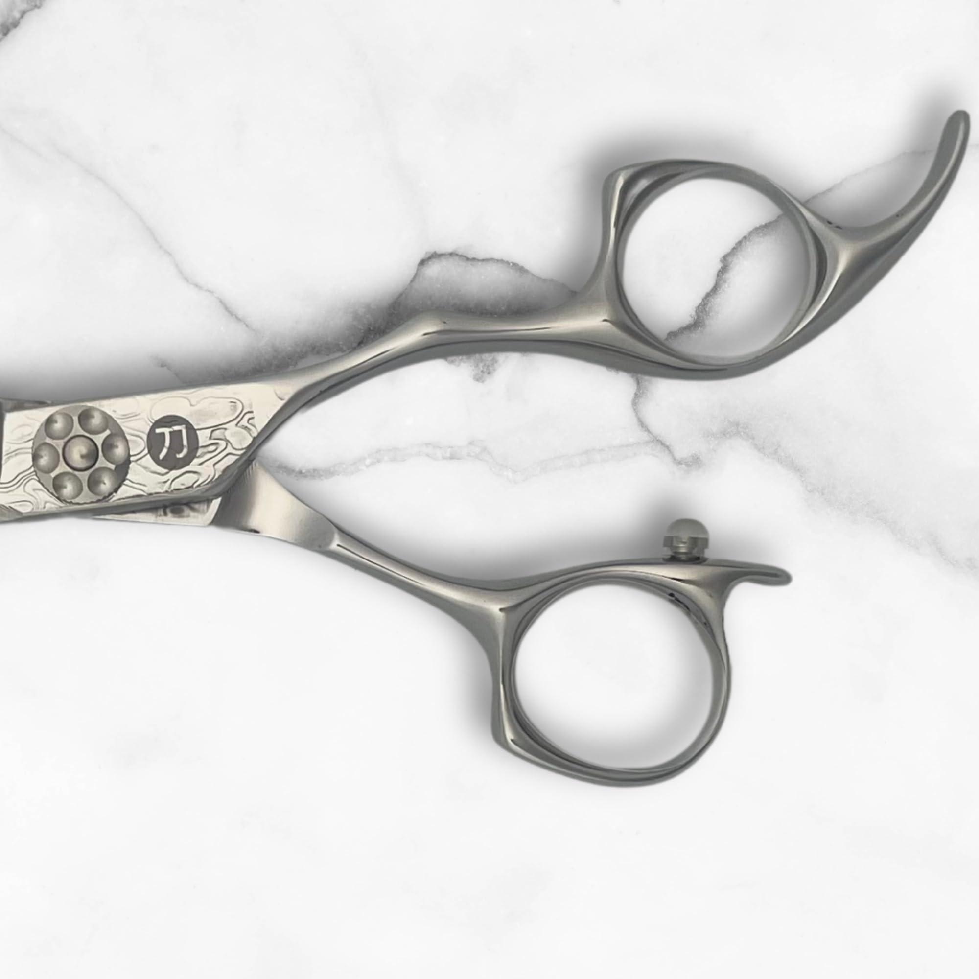 Saki Shears 6 Inch Hair Cutting Shears Made From Damascus Steel - Saki Kanzen - For Professional Haircutting - Wet or Dry Hair