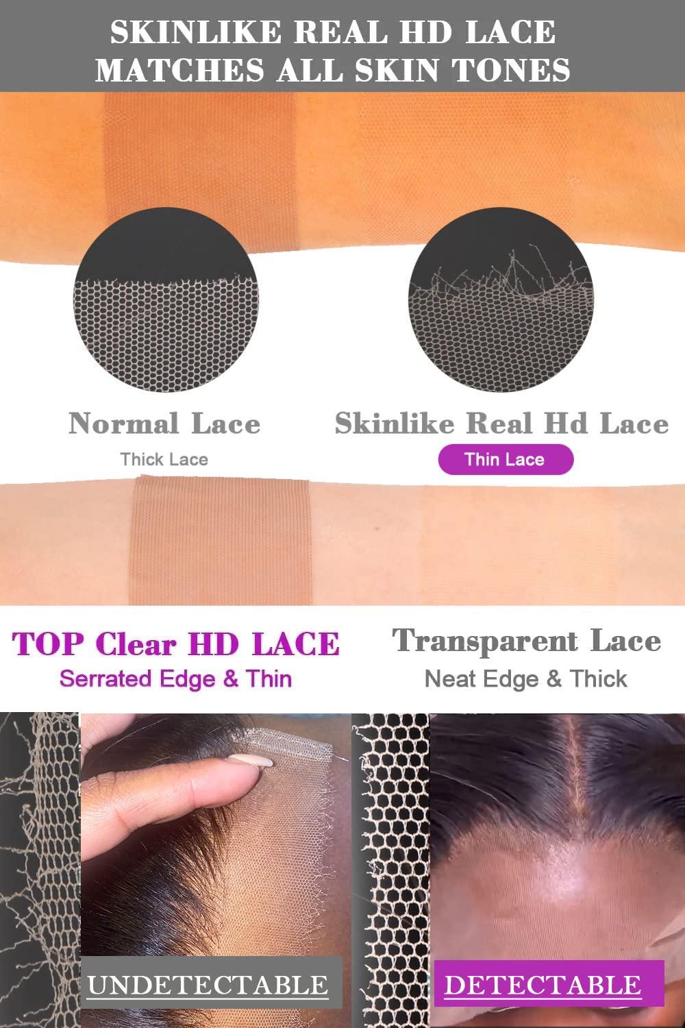 MY SHINY WIGS MY SHINY WIGS HD Full Lace Human Hair Wigs 360 Lace Frontal Wig Body Wave 150 Density Swiss HD Lace Front Wig for Women Bleached Knots Transparent Invisible Knots Lace Wigs Natural Hairline 22 Inch