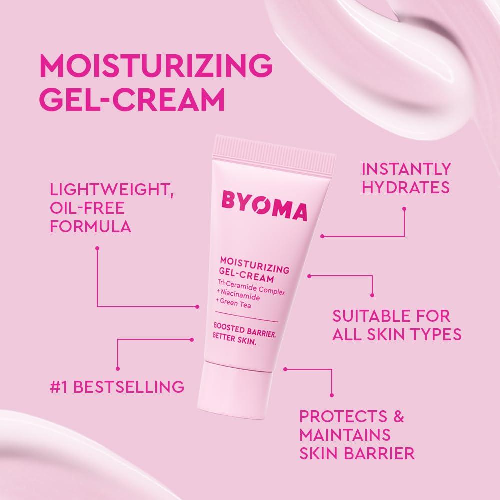 Byoma BYOMA So Clear Set - Barrier Repair Skincare Set for Acne Prone Skin - Creamy Jelly Cleanser, Clarifying Face Serum & & Gel-Cream Moisturizer - Unclogs Pores, Targets Blemishes - 30ml, 15ml, 15ml