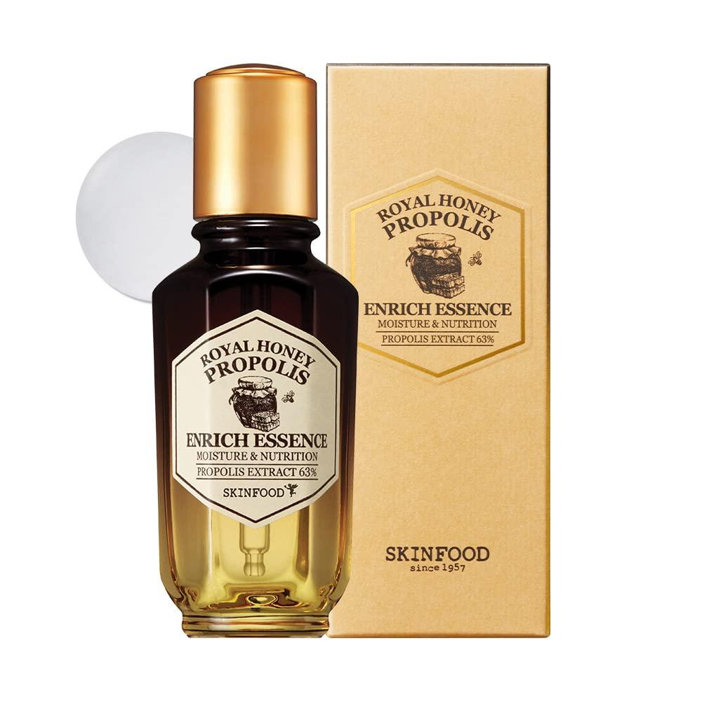 SKIN FOOD since 1957 SKINFOOD Royal Honey Propolis Enrich Essence - 63% Black Bee Propolis & 10% Royal Jelly Extract Face Serum - Propolis Serum for Skin, Valentine Day Gift - 1.69 Fl. Oz. (50mL)