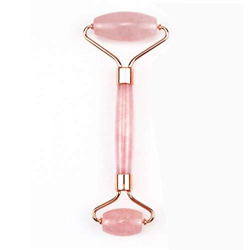 TABANA Jade Face Roller Gua Sha 100% Natural Jade Stone Face Massager for Women Reduce Wrinkles, Eye Puffiness, Rejuvenate Skin (Pink)