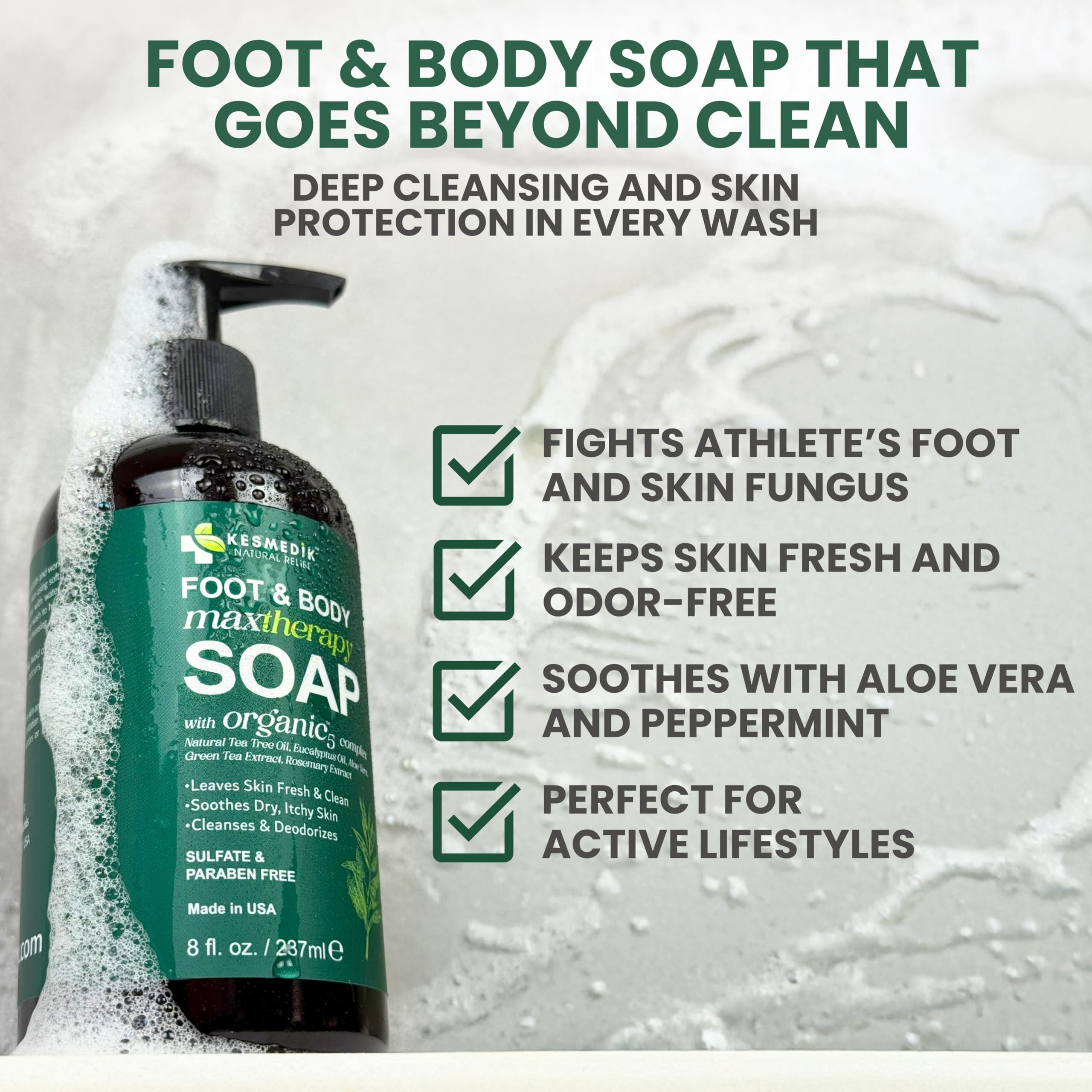 KESMEDIK KESMEDIK Tea Tree Soap | Antifungal Foot & Body Wash for Deep Cleansing & Body Odor, Athletes Foot, Ringworm, Jock Itch, and Smelly Feet (1-Pack)