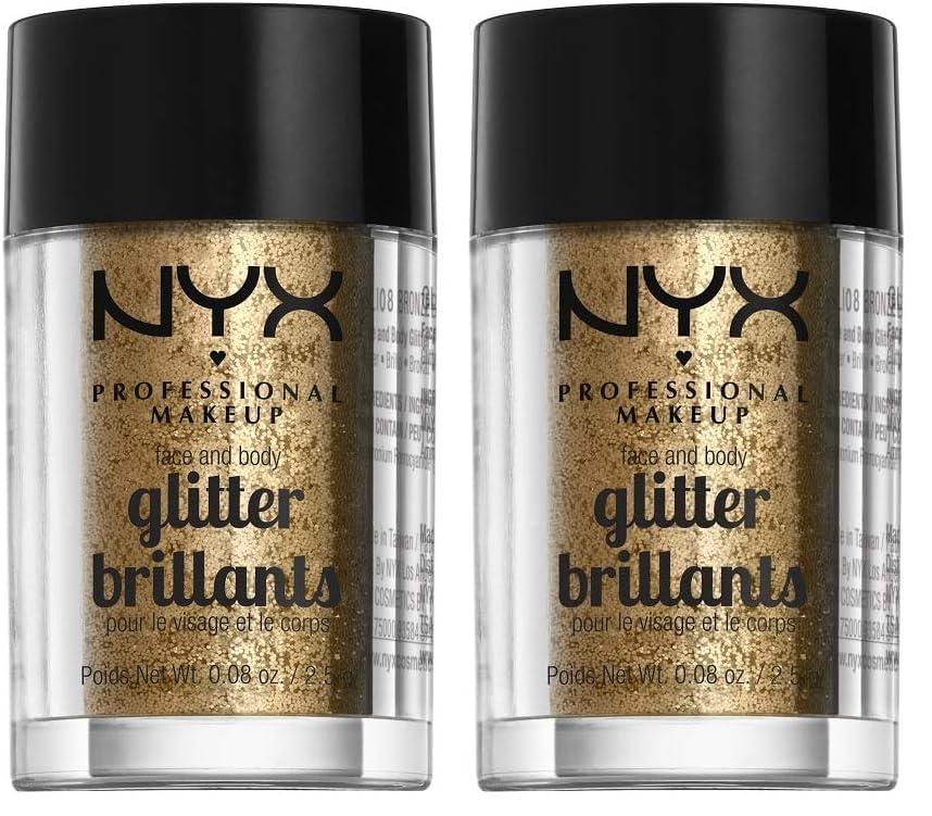 NYX PROFESSIONAL MAKEUP NYX PROFESSIONAL MAKEUP Face & Body Glitter, Bronze (Pack of 2)
