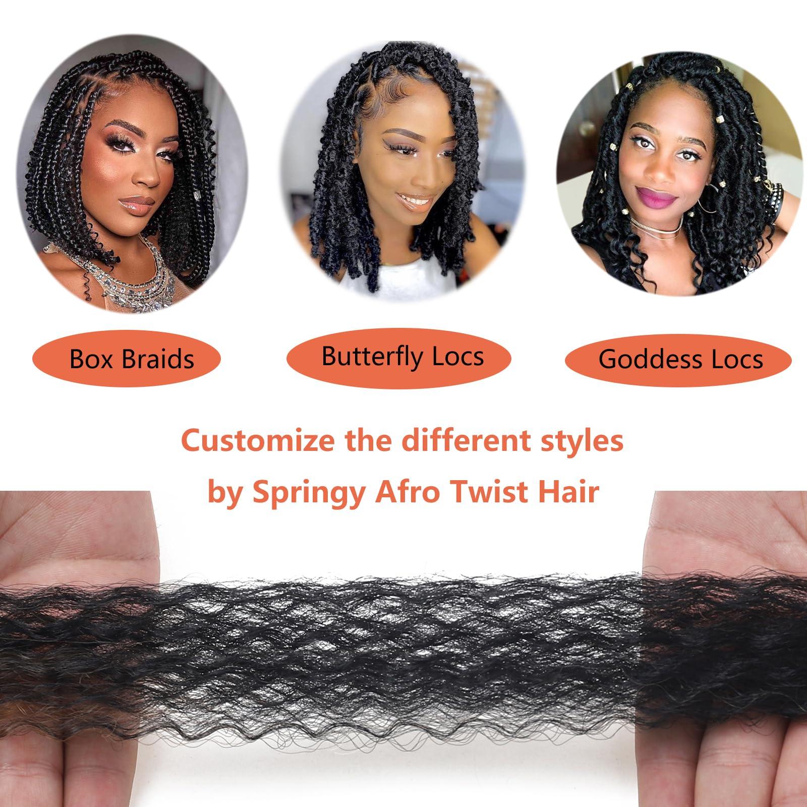 Detean Kinky Twist Hair Marley Twist Braiding Hair Springy Afro Twist Hair 14 Inch 3 Packs Pre Separated Pre Fluffed Braids Marley Crochet Hair Extensions (27#)