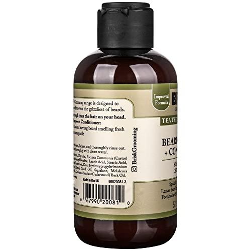 BRISK BRISK Beard Grooming Shampoo, Tea Tree & Cedarwood, 5.1 Oz