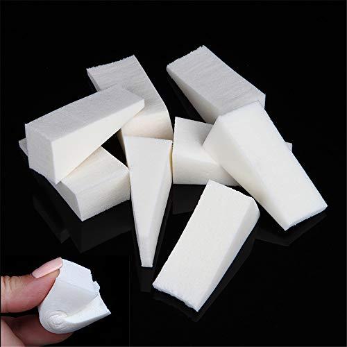 Symphonyw Make Up Wedges, 40 Pieces White Triangle Shape Makeup Sponge Cosmetic Wedges Foundation Beauty Tools