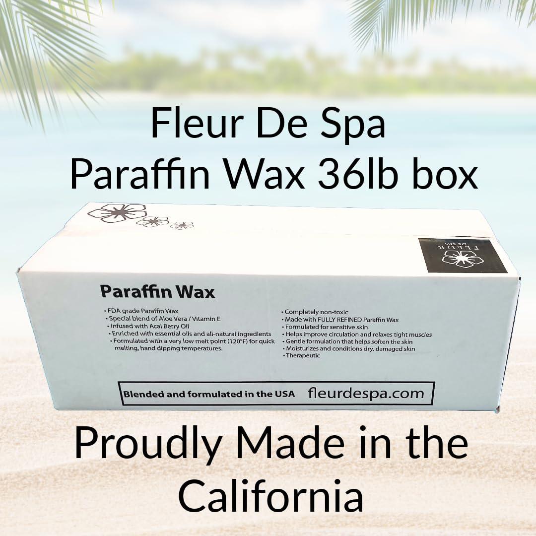 fleur de spa Paraffin Wax Refill for Hands and Feet | FLEUR DE SPA | Made in USA | With Acai, Coconut Oil, Jojoba, Aloe | Hydrates Dry Skin - At-Home Spa Experience