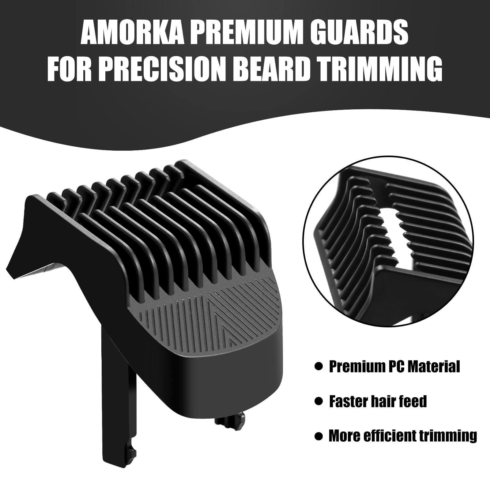 Amorka 2 Pack Replacement Trimmer Guards for Manscaped The Beard Hedger, 20 Different Length Setting (0.5mm to 10mm max.) Comb Attachment Cutting Guide Compatible with Manscaped Beard Trimmer Guards