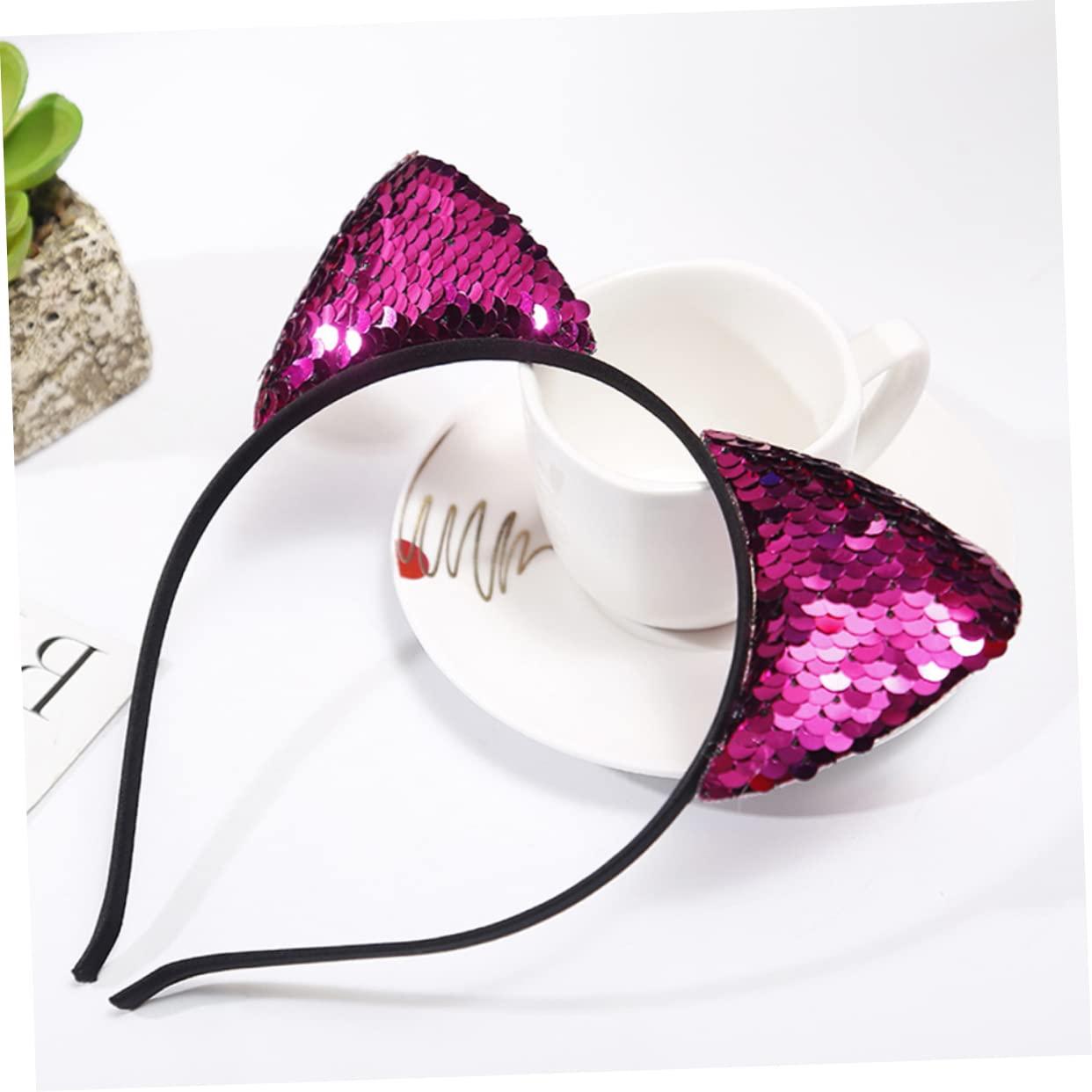 Ipetboom Ipetboom Cat Ears Headband Women's Hair Band Glittery Metal Hoops for Parties Daily Wear