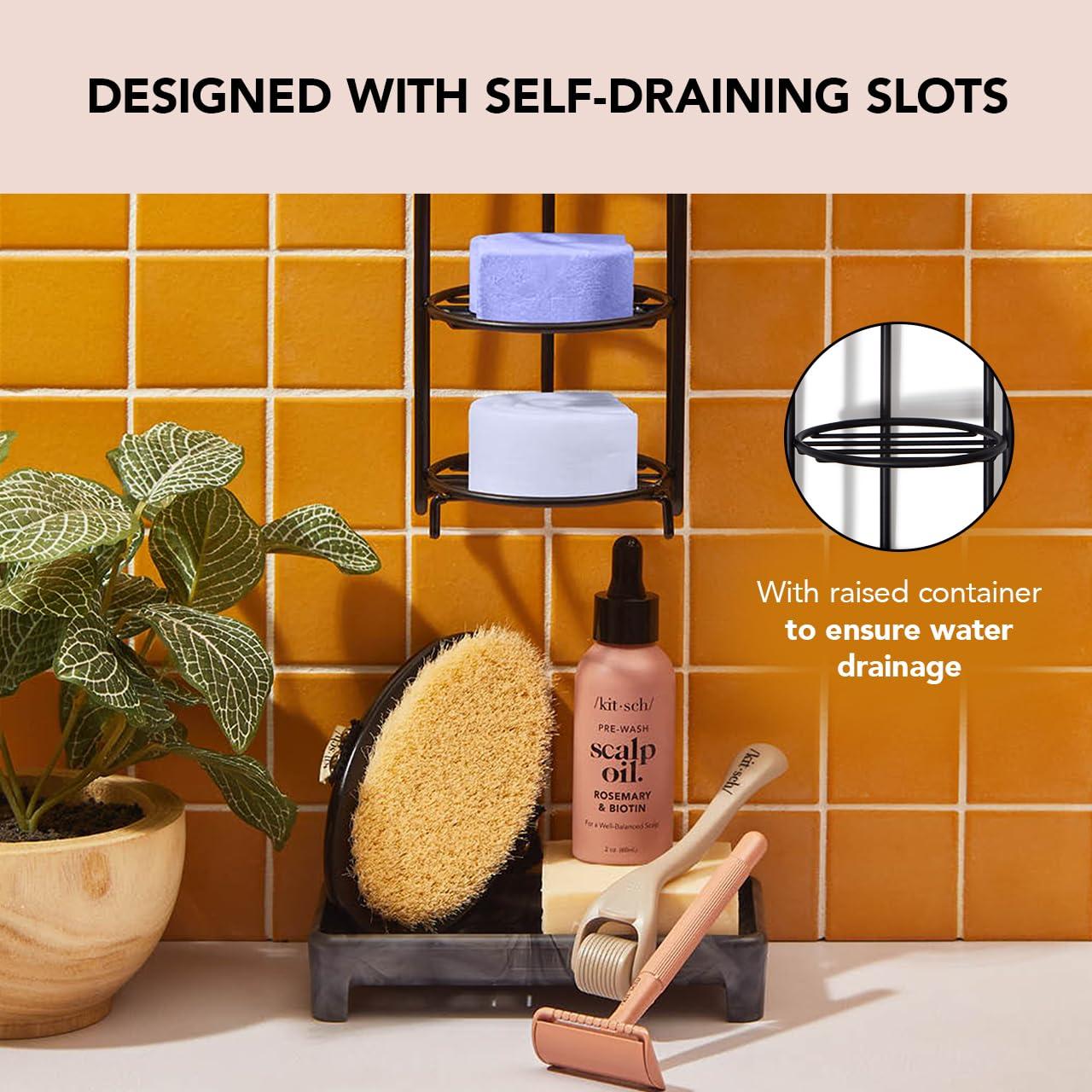 Kitsch Kitsch Tea Tree & Mint Clarifying Bar Shampoo & Stainless Steel Shower Caddy with Suction Cup with Discount