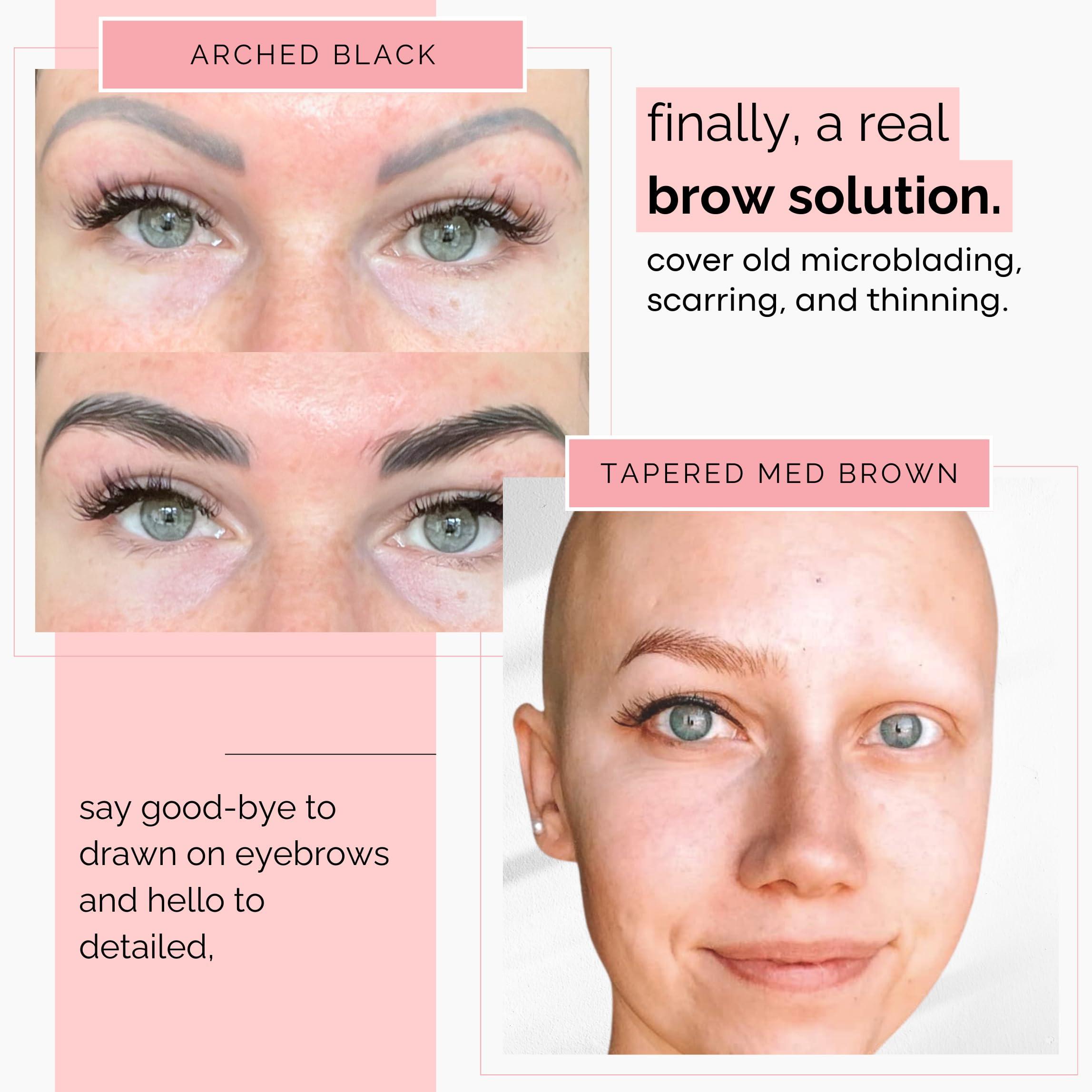 Brows by Bossy 5 Pack Temporary Eyebrow Tattoos Waterproof Eyebrow Stickers, False Tattoos Hair Like Peel Off Instant Transfer Brows For Women And Men | Natural Strokes, Shaping (curved, brown)