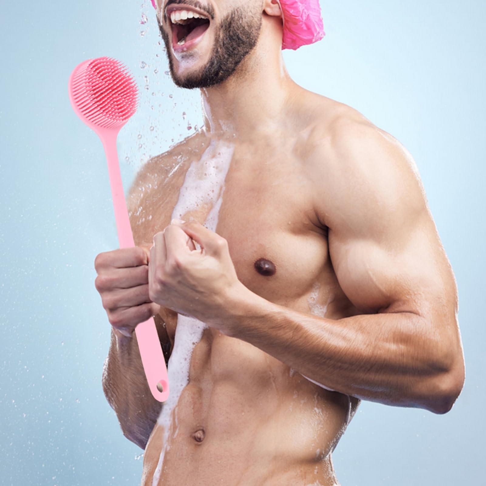 ASAKKURA ASAKKURA Long Handle Bath Brush Cleaner Cleansing Mens Accessories Shower Back Scrubber for Women Lotion Applicator Handles Back Body Brush Self Tanning Lotion Portable Bodu Pink