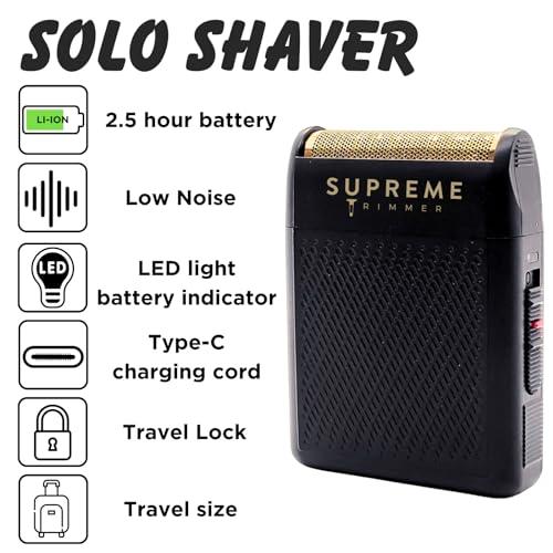 Supreme Trimmer Supreme Trimmer Solo Mens Single Foil Shaver STF101 (150 Min Runtime) Cordless Powerful USB-C Mini Size Travel Razor for Barbers, & Home use| Black