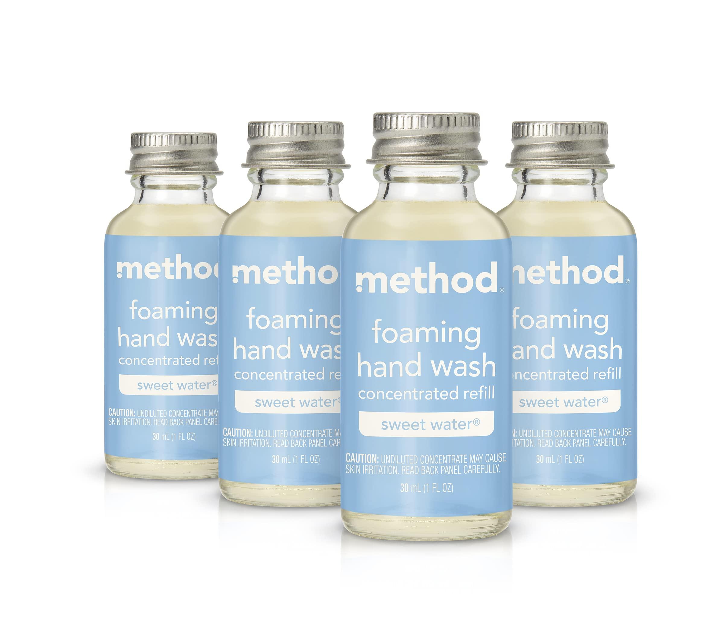 Method Method Foaming Hand Wash Concentrates Refills, Sweet Water, 4 Recyclable 1 fl oz Refills