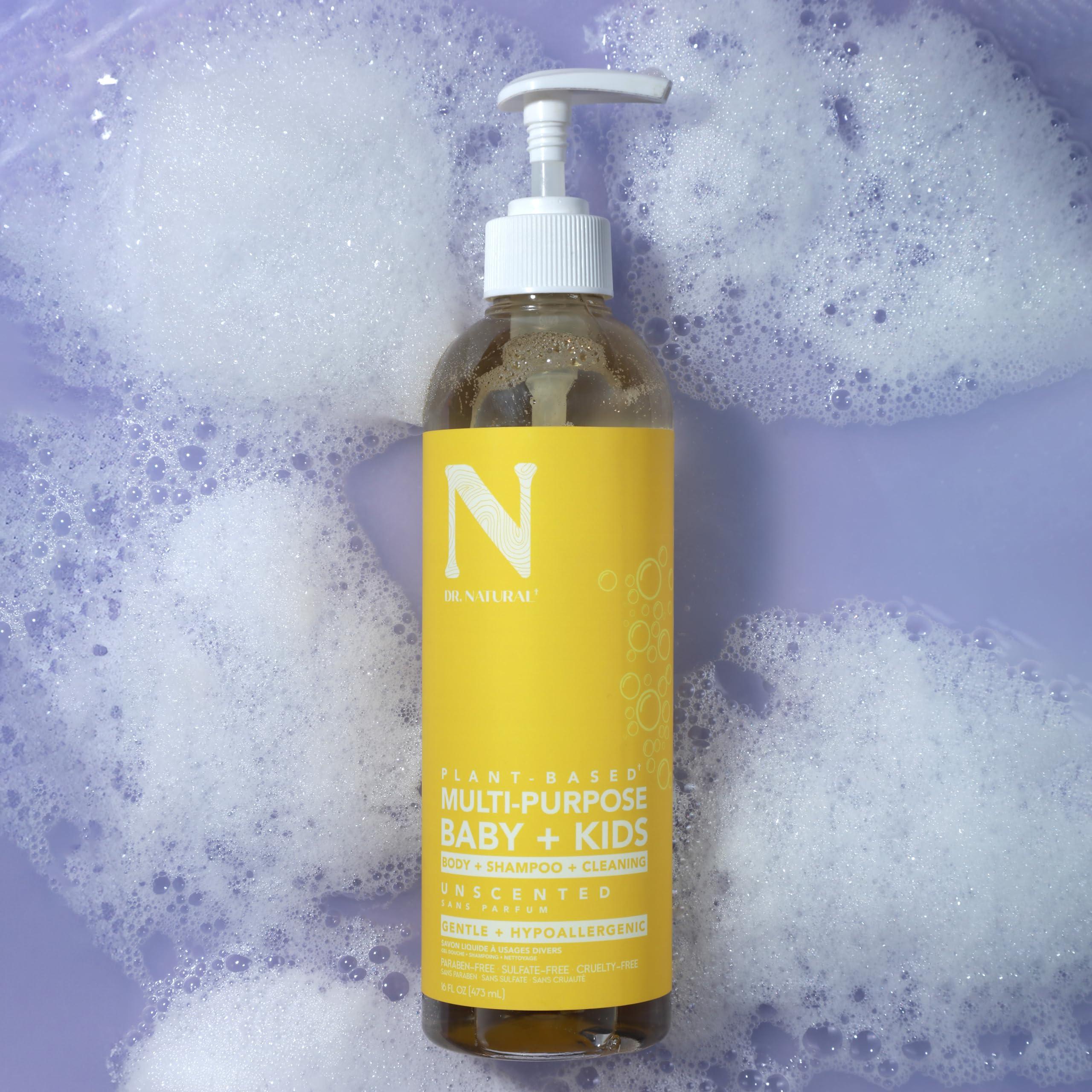 Dr. Natural Dr. Natural Multi-Purpose Baby Plus Kids Soap, Unscented, 16 oz - Plant-Based - with Shea Butter - Hypoallergenic - Body Wash, Face Wash, Hand Soap - Sulfate-Free, Paraben-Free, Cruelty-Free