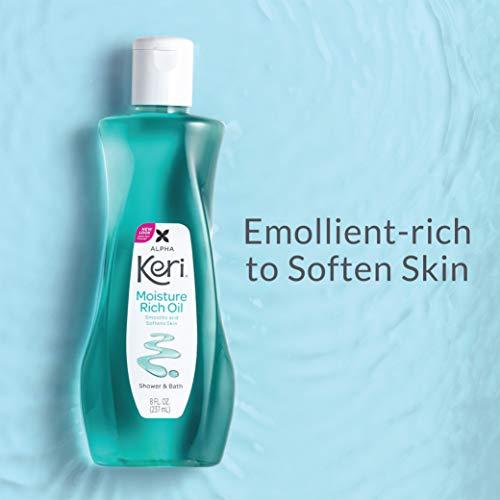 Keri Keri Moisture Rich Shower Bath Oil, Clear, 8 Ounce