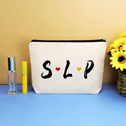 Mikela Speech Therapist Gift Makeup Bag Gift for SLP Women Speech Pathology Gifts Cosmetic Bag Pouch Speech Language Pathologist Gift Appreciation Gifts Thank You Gift Thanksgiving Gift for Speech Therapist