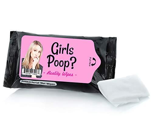 Gears Out Girls Poop Wet Wipes - Weird Moist Wipes for Teens and Adults - Travel Size, Disposable, Hand Use Only