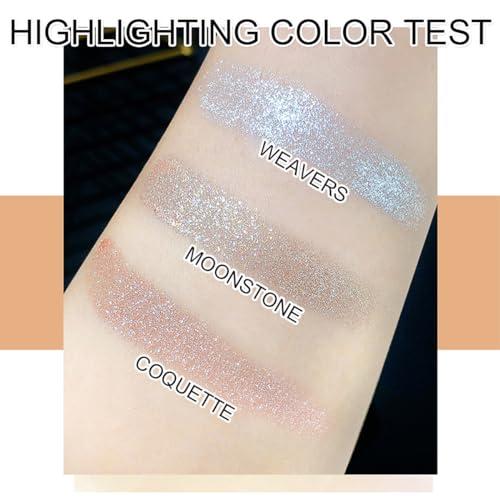 Lingyun Lingyun Shimmer Glitter Eyeshadow Palette,Korean Eye Glitter Highlight Shimmer Eye Makeup Sparkly Silver Eye Shadow, Ultra-Blendable,Long Lasting (Weavers)