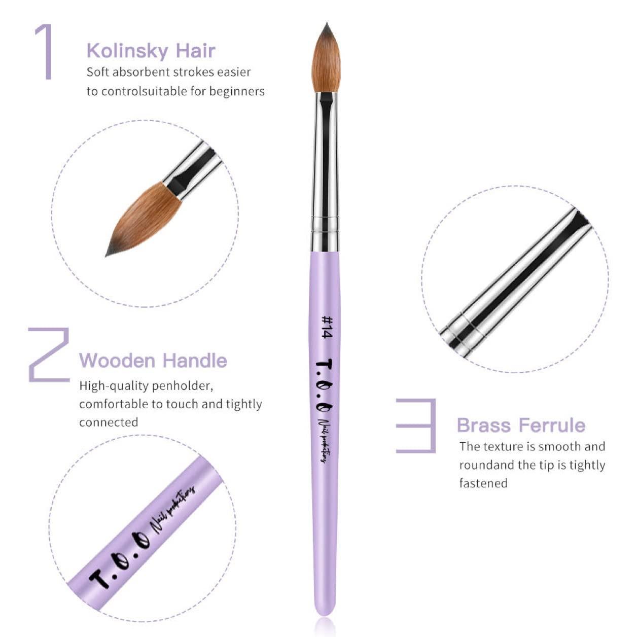 T.O.O Nail Productions Acrylic Nail Brush (#12)