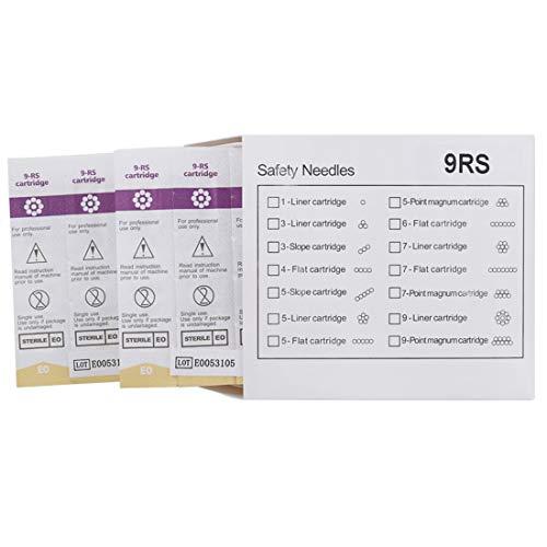 boermeize Tattoo Cartridge Needles 20Pcs RS Round Shader Sterilized Disposable Needles Permanent Makeup Eyebrow Lip Liner Beauty Tools (9RS)