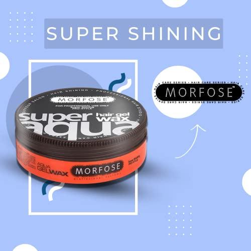 Morfose Morfose Super Aqua Hair Gel Wax with Strong Flexible 4 Hold, All Day Long, Hair Wax for Women and Men, Edge Wax, Gel Wax, Manage Flyaways, and Curls, Mango Scent, 5.92 fl. oz.