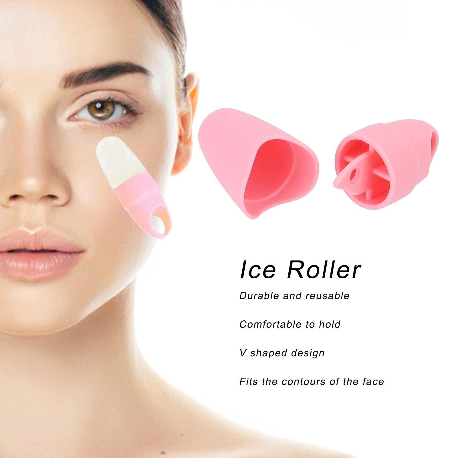 YUSHANCHENG V Shaped Design DIY Making Calming Removing Puffiness Silicone Face Ice Mold Beauty Care (Pink)