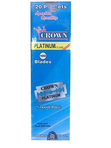 Lord Crown Platinum Double Edge Safety Razor Blades, 100 blades (20x5)